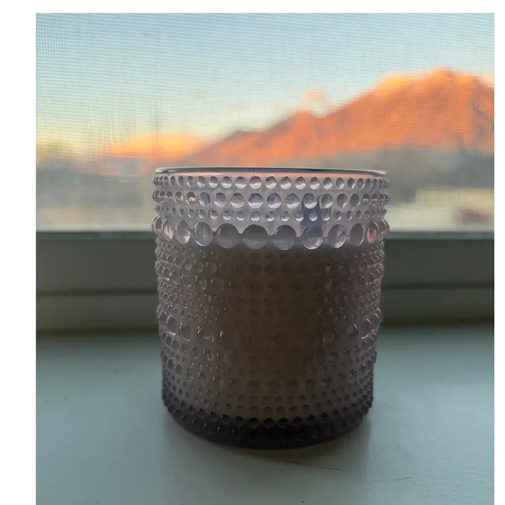 Place & Time Candied Lemon Bergamot 4.9oz Candle in Hobnail Textured Glass Jar